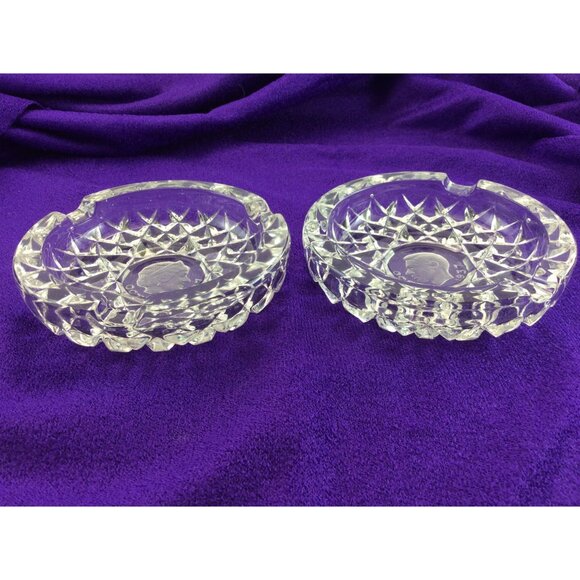 King George VI And Queen Elizabeth Bagley Glass Ashtrays 1937 Set 2 Royal Family - Picture 9 of 12